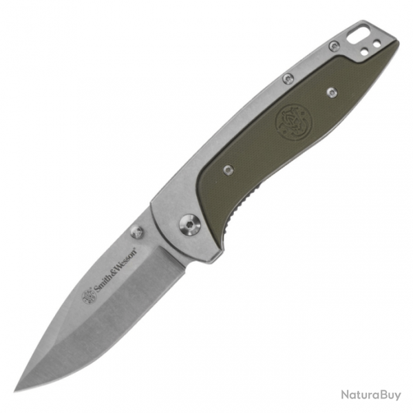 Couteau pliant Smith & Wesson Freighter Linerlock Green - Vert olive