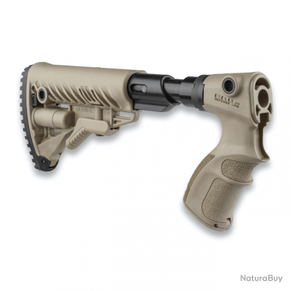 Crosse amortissante et rtractable style M4 FAB Defense AGR 870 FK SB - pour Remington 870 - Coyote