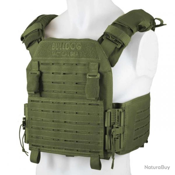 Gilet porte-plaques Bulldog Tactical Gear QR Kinetic - Vert olive / M (76 - 99 cm)