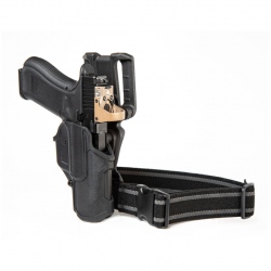 Holster de cuisse Blackhawk T-Series L2C Overt Kit avec lampe - Noir / Colt 1921 - Droitier