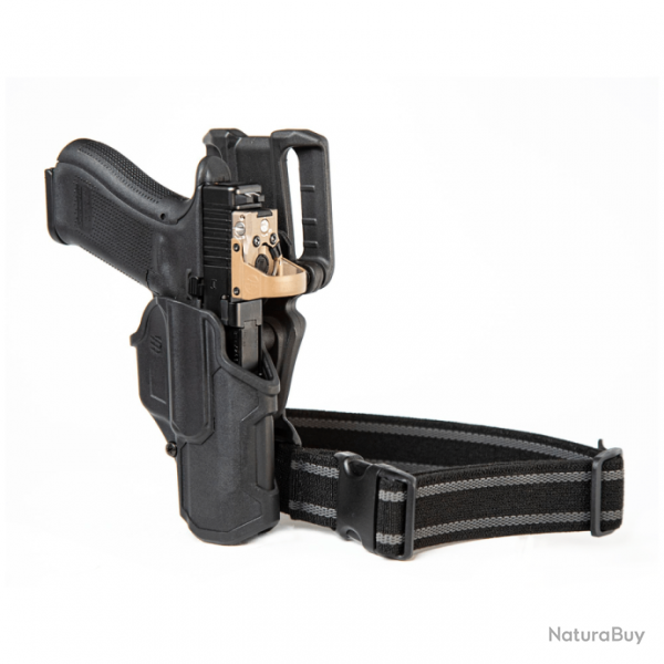 Holster de cuisse Blackhawk T-Series L2C Overt Kit - Noir / Colt 1921 - Droitier