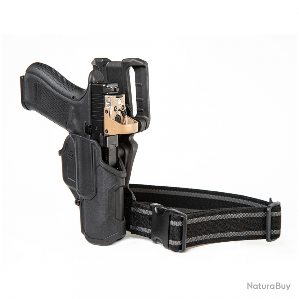 Holster de cuisse Blackhawk T-Series L2C Overt Kit avec lampe - Noir / M&P 2.0 - Droitier