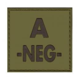 Identifiant de groupe sanguin en PVC - Vert olive / A -