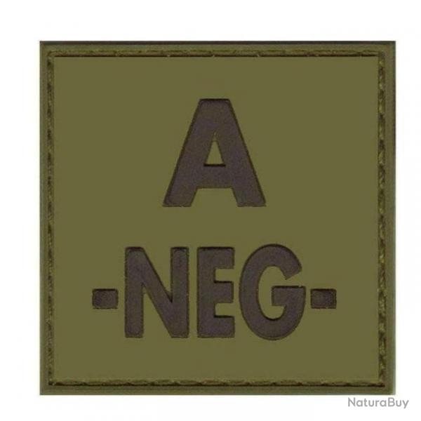 Identifiant de groupe sanguin en PVC - Vert olive / A -