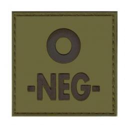 Identifiant de groupe sanguin en PVC - Vert olive / O -