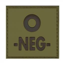Identifiant de groupe sanguin en PVC - Vert olive / O -