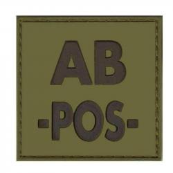 Identifiant de groupe sanguin en PVC - Vert olive / AB +