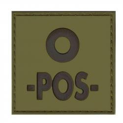 Identifiant de groupe sanguin en PVC - Vert olive / O +