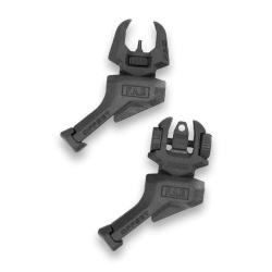 Kit organes de visée de secours repliantes décalés pour gaucher FAB Defense FRBS LH - Noir