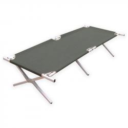 Lit picot type US Mil-Tec en aluminium avec sac de transport - Vert olive