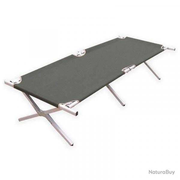 Lit picot type US Mil-Tec en aluminium avec sac de transport - Vert olive