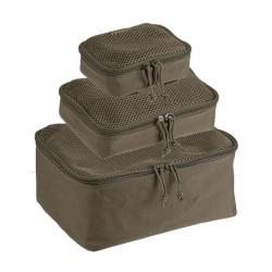 Lot de 3 pochettes de rangement Mil-Tec en maille - Vert olive