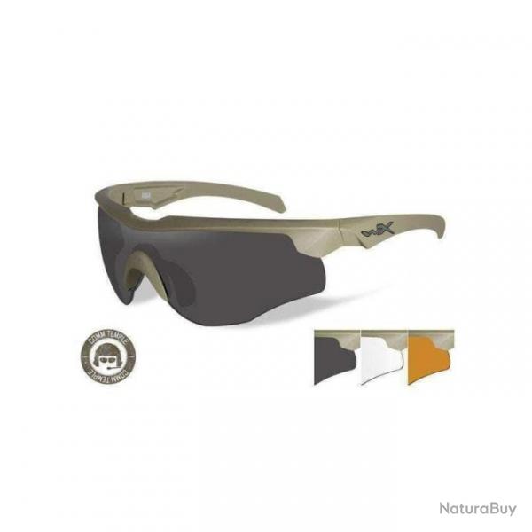 Lunettes Wiley X Rogue 3 crans - Coyote / Neutre / Fum / Light Rust