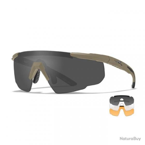 Lunettes Wiley X Saber Advanced Tan avec 3 crans - Coyote / Neutre / Fum / Rust