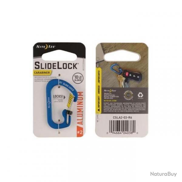 Mousqueton Nite Ize Slidelock Aluminium - Bleu / T4