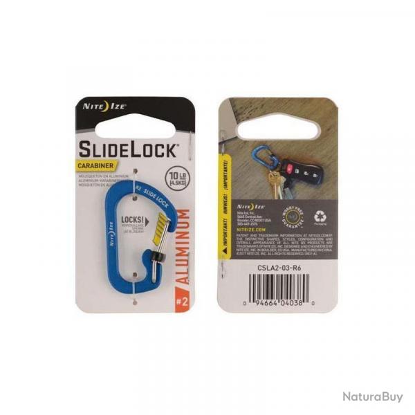 Mousqueton Nite Ize Slidelock Aluminium - Bleu / T4