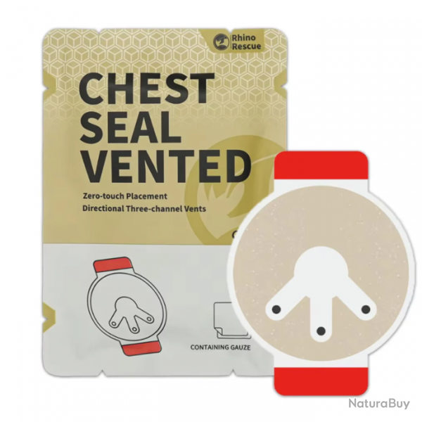 Pansement occlusif Rhino Rescue Chest Seal avec valve - Autre