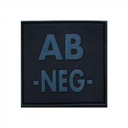 Patch Identifiant Groupe Sanguin Low Visibility PVC BK - Noir / AB -