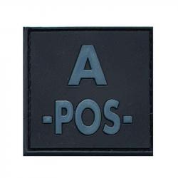 Patch Identifiant Groupe Sanguin Low Visibility PVC BK - Noir / A +