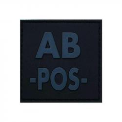Patch Identifiant Groupe Sanguin Low Visibility PVC BK - Noir / AB +