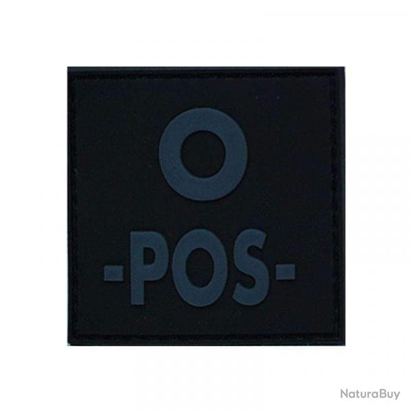 Patch Identifiant Groupe Sanguin Low Visibility PVC BK - Noir / O +