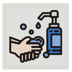 Patch Wash Your Hands with Hand Sanitizer - Gris