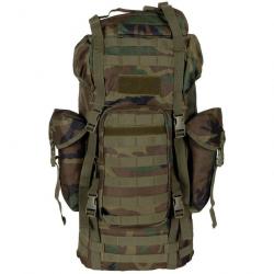 Sac à dos MFH BW MOLLE 65L avec Armature M95 CZ - Woodland