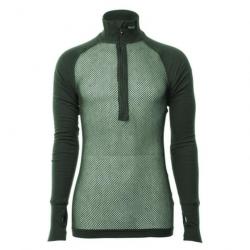 T-shirt thermorégulateur Brynje Arctic Double Combat Zip Polo - Vert olive / S