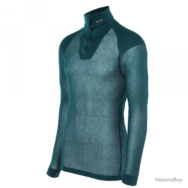 T shirt thermorgulateur Brynje Super Thermo Zip w Inlay Vert