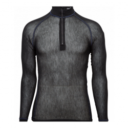 T-shirt thermorégulateur Brynje Wool Thermo Light Zip 3/4 Neck - Noir / XS