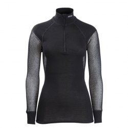 T-shirt thermorégulateur Brynje Wool Thermo Zip W's - Noir / XS