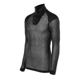 T-shirt thermorégulateur Brynje Wool Thermo Zip W/Inlay - Noir / XS