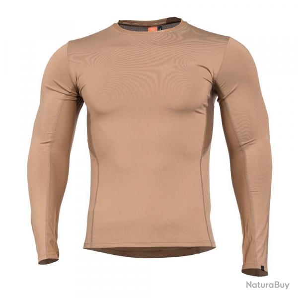 T shirt thermorgulateur Pentagon Apollo Activity ml Coyote