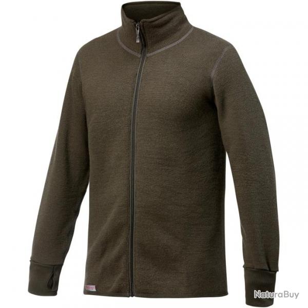 T-shirt thermorgulateur Woolpower Full Zip 600 - Vert Olive / XS