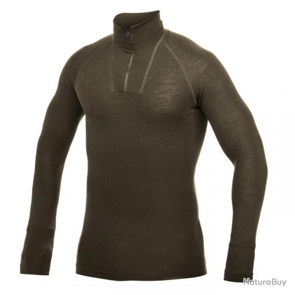 T shirt thermorgulateur Woolpower Zip Turtleneck Lite Vert olive