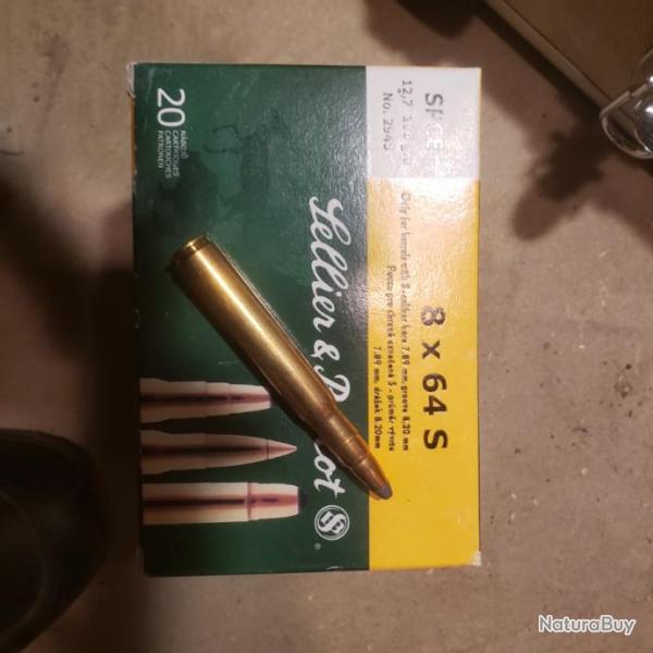 Munitions 8 X 64S Sellier Bellot (2 boites de disponible scpe )