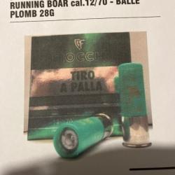 Vend 65 cartouche FIOCCHI RUNNING BOAR cal12/70 balle plomb 28Gr