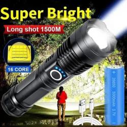 Lampe de poche Led haute puissance Rechargeable XHP100, 4 coeurs, torche Zoom