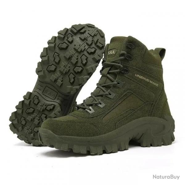 Chaussure montante style militaire vert arme pour homme taille 40/41/42 disponible