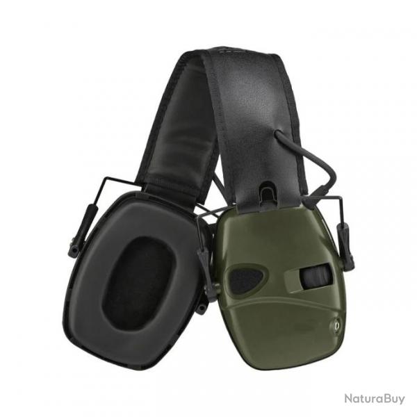 Casque anti-bruit avec amplificateur sonore pour la protections des oreilles au tir 2 coloris dispo