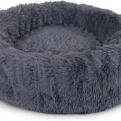 Coussin lit gris pour chiens - 80 cm diamètre - Moelleux - Gris - Livraison gratuite et rapide