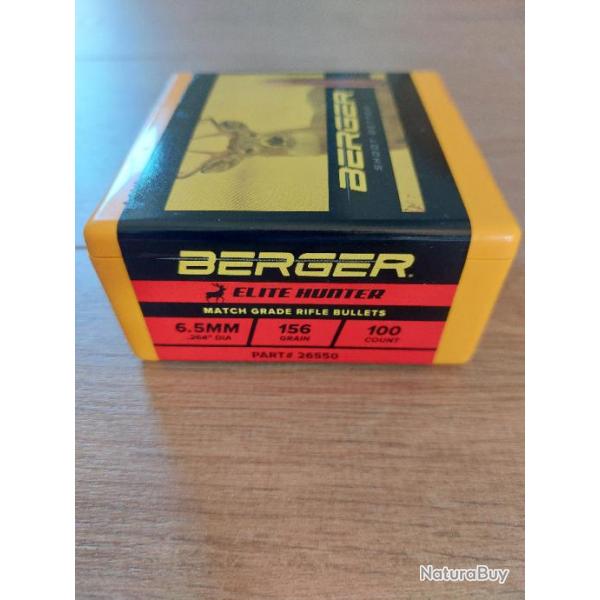 100 * Ogives BERGER EOL .264 156 gr - Idal TLD 6.5 Creedmoor, 6.5 PRC