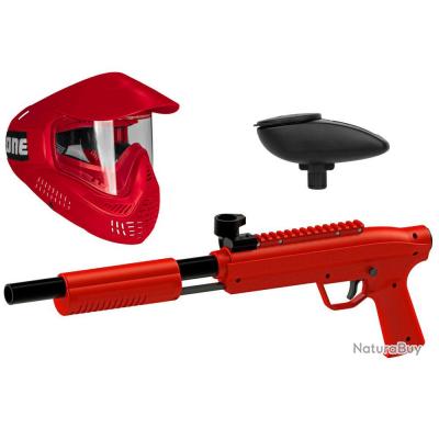 Annonce billes paintball : Valken Kids Gotcha Gun incluant le masque Field #ONE et le chargeur 120 - cal. 50, 0.5 J - rouge