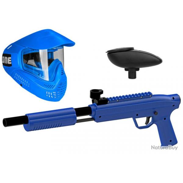 Valken Kids Gotcha Gun incluant le masque Field #ONE et le chargeur 120 - cal. 50, 0.5 J - bleu