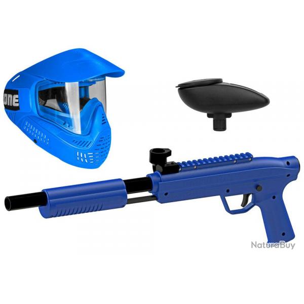 Valken Kids Gotcha Gun incluant le masque Field #ONE et le chargeur 120 - cal. 50, 0.5 J - bleu