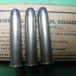 Une cartouche de 45/70 Spécial Carabine US Frankford Arsenal F/12/89 étuis laiton Etamé