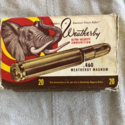 12 munitions WEATHERBY cal 460 weatherby Magnum