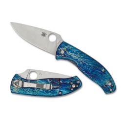 C122TIBLD2P - Couteau pliant Spyderco Tenacious Titanium bleu