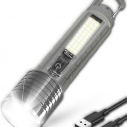 Lampe Torche LED ultra Puissante 8000 Lumens rechargeable étanche avec zoom