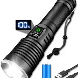 Lampe Torche LED Rechargeable, 20000 Lumens Lampe 5Modes D'Eclairage Etanche